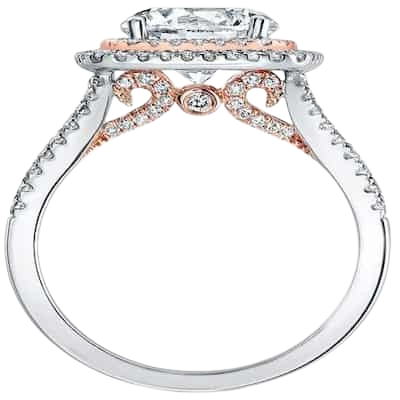 Nhẫn Bạc Hồng Ý Đính Kim Cương Moissanite 6 Ly-Đính Kim Cương Moissanite 20 ly