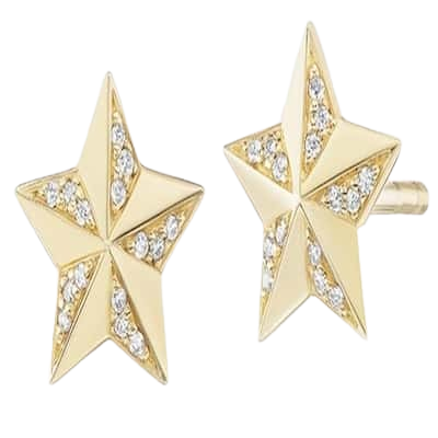 Khuyên Tai Đôi Hình Ngôi Sao Đính Kim Cương Moissanite