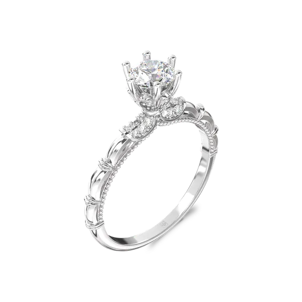 Nhẫn cầu hôn Bạc Ý Cao Cấp đá Moissanite