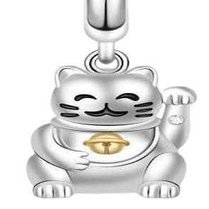 Charm Bạc Hình Mèo May Mắn – Lucky Cat