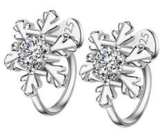 Bông Tai Bạc Tròn Đính Đá Cz Lấp Lánh